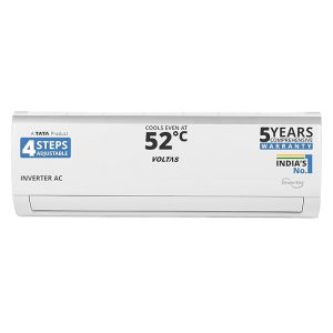 Voltas 243V Vectra Elite 2 ton 3 star inverter Split AC|4-IN-1 Adjustable mode|Energy Efficient|High ambient Cooling-cools even at 52°C|Anti dust filter with Anti-microbial coating | Copper Coil| White